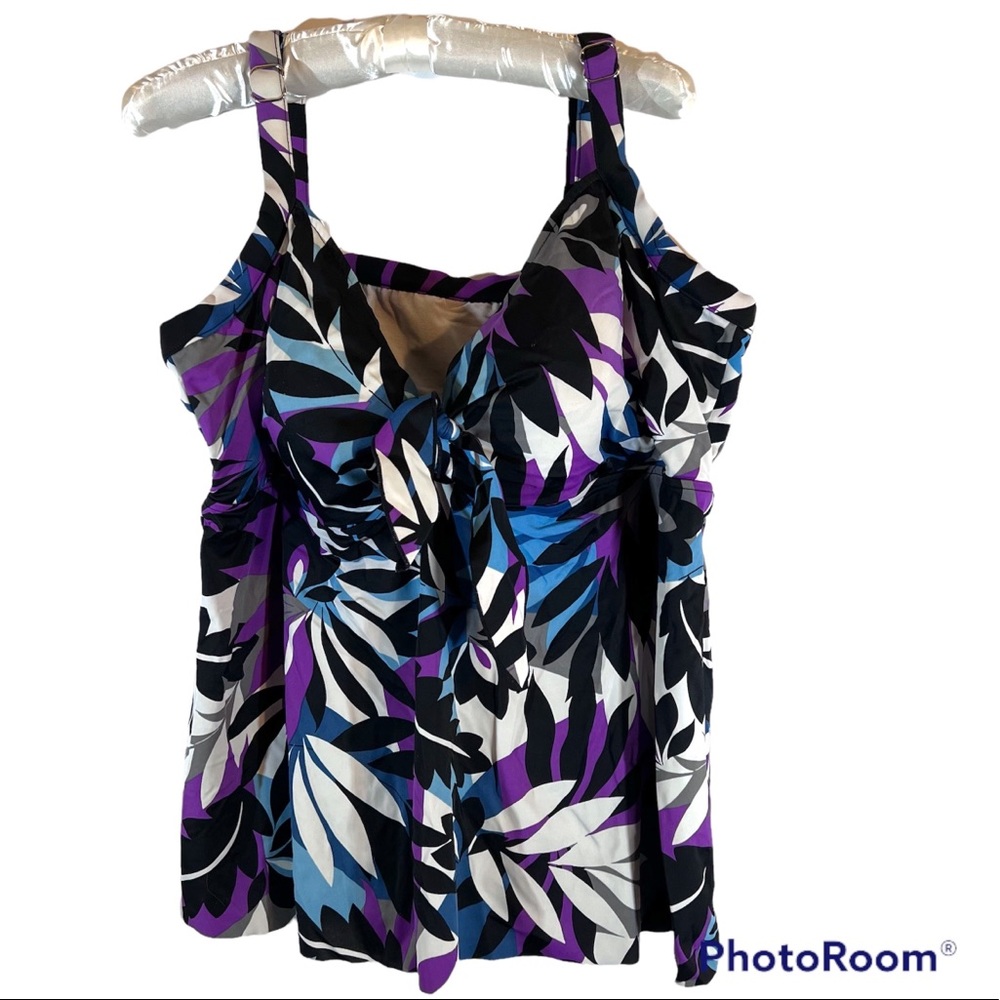Upstream Floral Tankini top size 22W